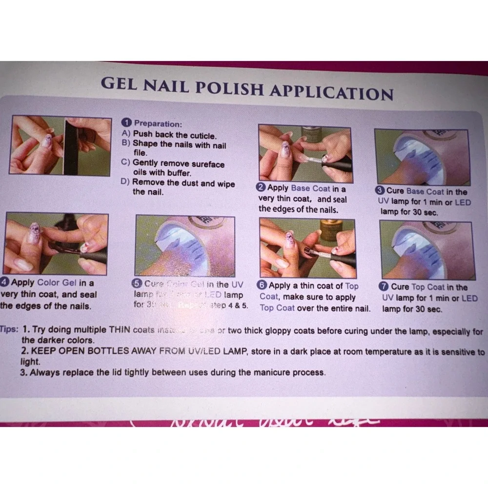 Lavender Violets 21 Pcs Soak Off Gel Nail Polish Set Matte Glossy Top Base‎ Coat
